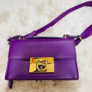 Salvatore Ferragamo Grape Calf Rosso Skin Hobo Bag